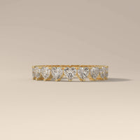 Yellow Gold Heart Shaped Wedding Band With Full Eternity