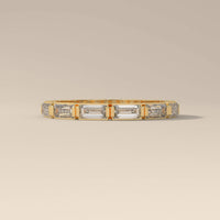 Moissanite Baguette Bar Set Eternity Band