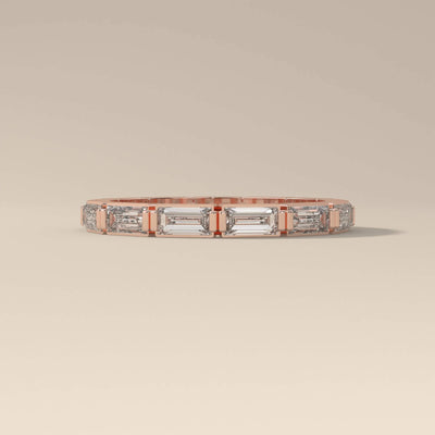 Moissanite Baguette Bar Set Eternity Band