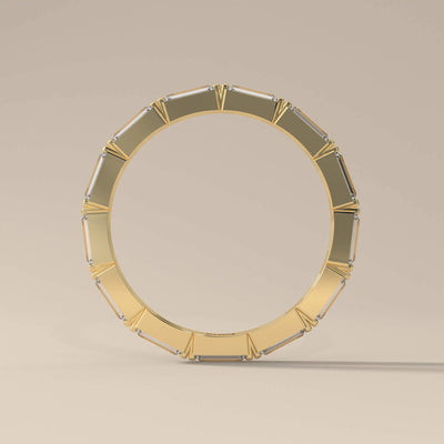 bar setting moissanite baguette band for eternity style
