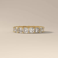Full Eternity Yellow Gold Cushion Wedding Band
