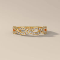 Round Cut Moissanite Twisted Set Infinity Style Band