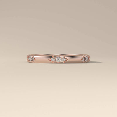Handmade Round Lab Diamond Wedding Band Yellow Gold