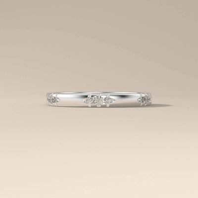 Handmade Round Lab Diamond Wedding Band Yellow Gold
