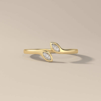 Open band wedding band crafted in polished yellow gold
