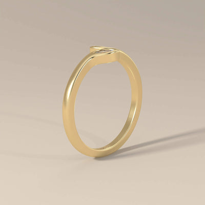 Bypass setting wedding band with a graceful curved design
