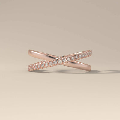 Round moissanite promise band in a sleek shared prong style
