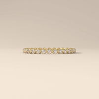 Micro Pave Shared Prong Round Moissanite Wedding Band