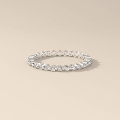 elegant round moissanite full eternity micro pave band
