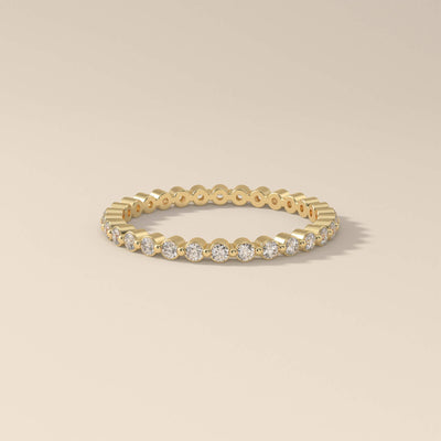 round moissanite micro pave full eternity wedding band
