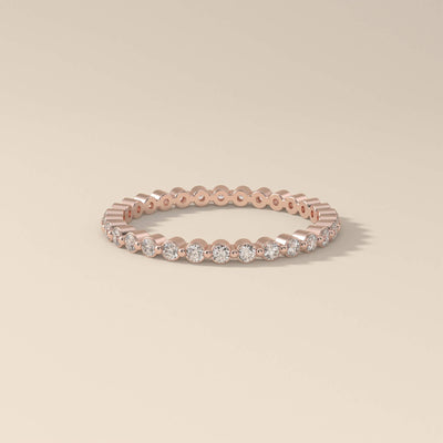 moissanite promise band with round micro pave diamonds
