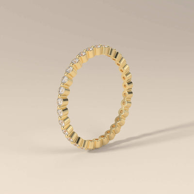 designer round moissanite full eternity micro pave band
