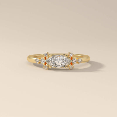 Vintage engagement ring in yellow gold with elegant detailing
