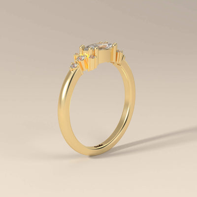 Handmade vintage-inspired ring with side stone sparkle
