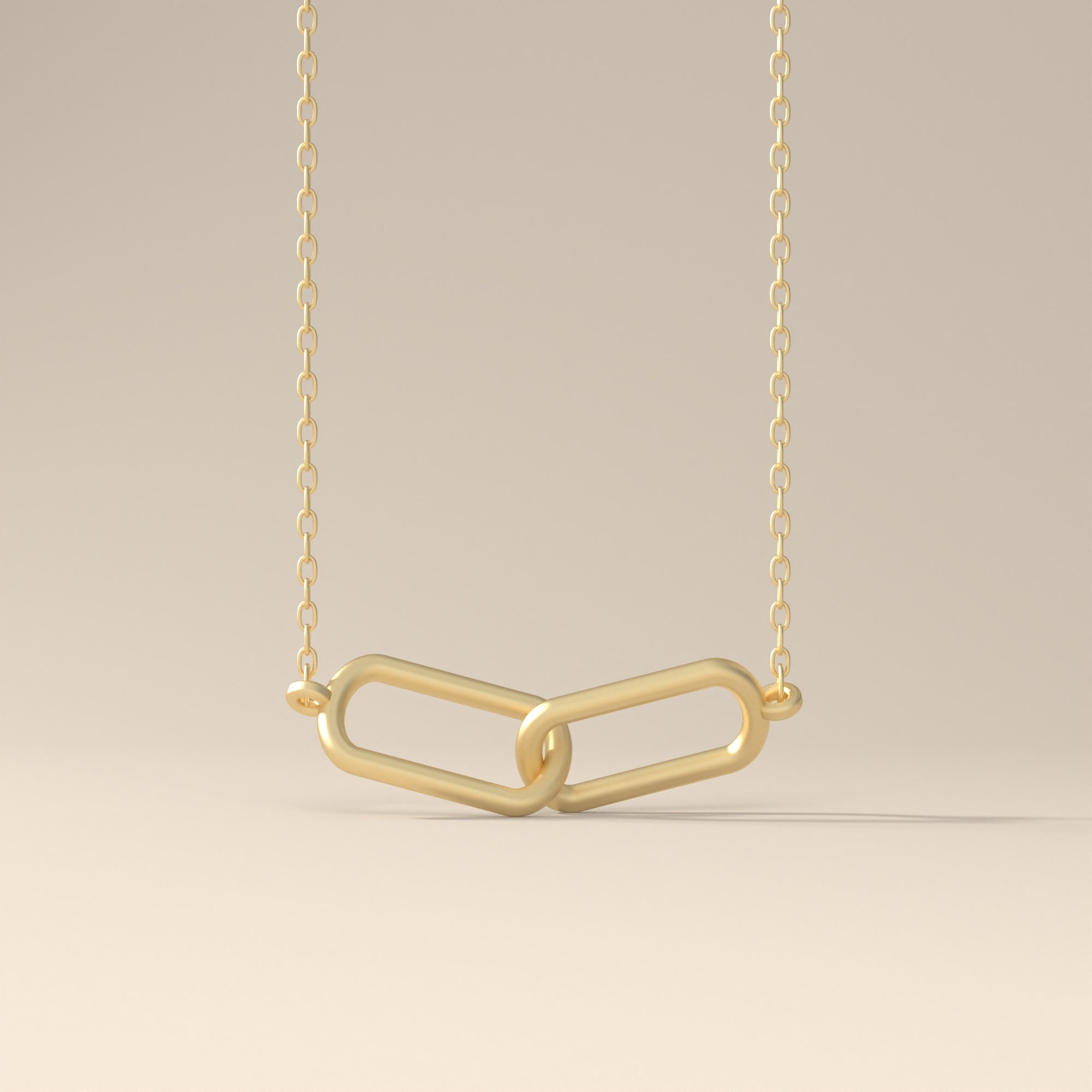 18K White Gold Linked Harmony Minimalist Gold Chain Necklace Modern Everyday Jewellery