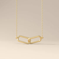 Unique Style Solid Gold Link Necklace