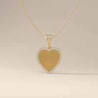 Halo Style Dainty Chain Heart Pendant Necklace
