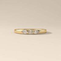 Three Stone Oval Pear Moissanite Promise Ring