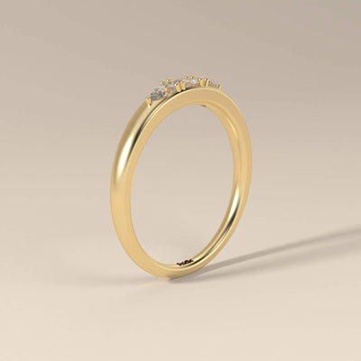Unique design pear cut moissanite ring handcrafted in yellow gold
