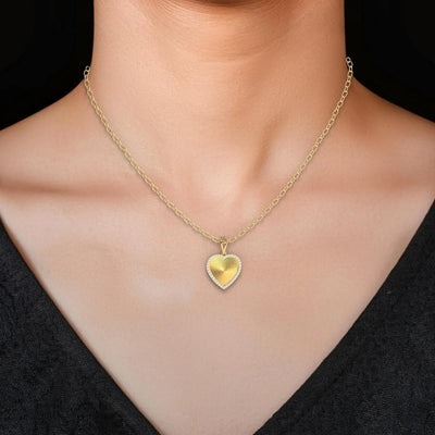 Elegant halo heart pendant on delicate chain
