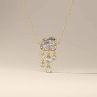 Cloud Cut Moissanite Bezel Dainty Pendant