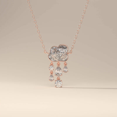Elegant cloud shaped pendant with mixed cut moissanite
