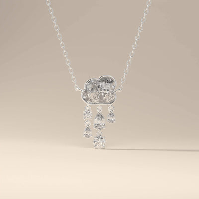 Pear and round moissanite dangle pendant handmade

