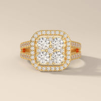 Split Shank Round Cut Moissanite Ring With Cathedral Set