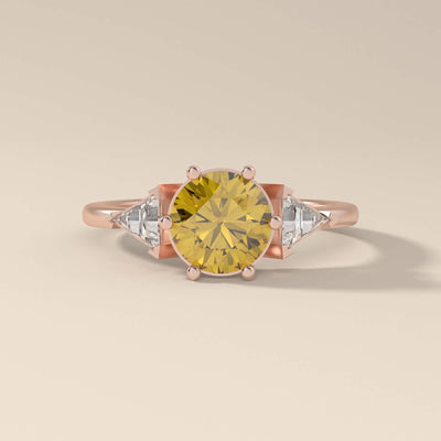 Prong setting round moissanite ring crafted as a timeless engagement piece
