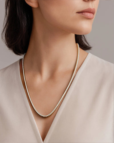 unique round brilliant lab diamond tennis necklace
