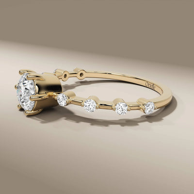 handmade round cut diamond ring in minimalist style
