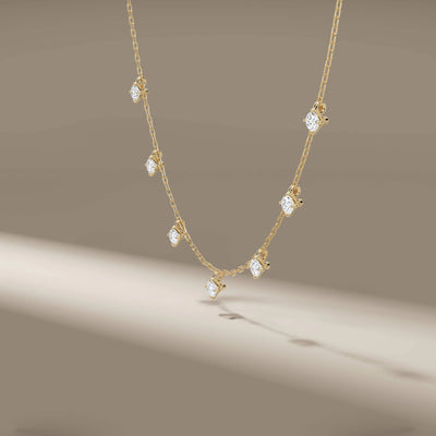 Handmade 7 stone lab diamond pendant in prong setting
