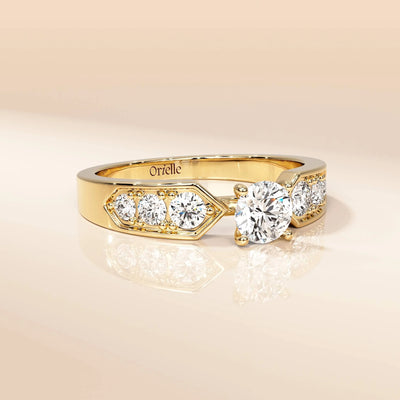 Handmade vintage style ring with classic prong setting
