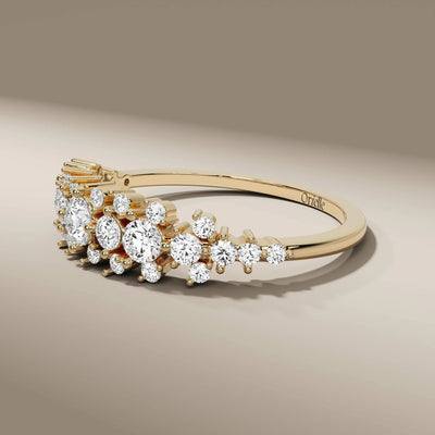 Handmade white gold cluster band with lab grown diamonds

