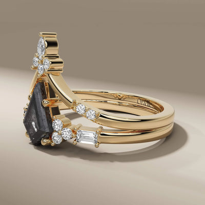 round cut side stone ring in prong setting bridal style
