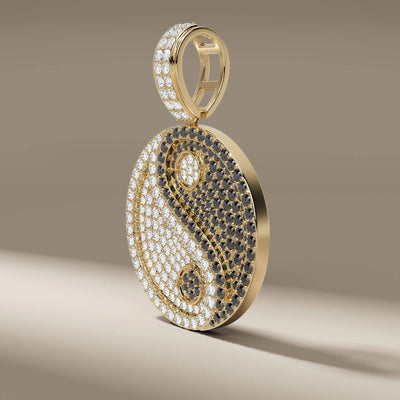 designer yin yang pendant with lab grown diamonds
