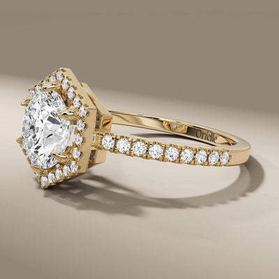 prong setting ring featuring lab grown round diamond center
