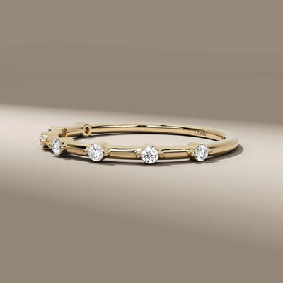 unique design minimalist round diamond wedding band
