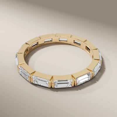 Designer bezel set diamond band with full eternity sparkle
