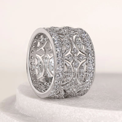 white gold wedding band round diamond band
