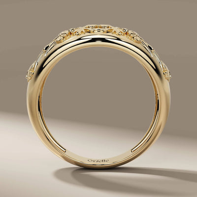 butterfly engraved ring in vintage filigree engagement style
