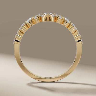 Designer stacking diamond band with elegant prong setting
