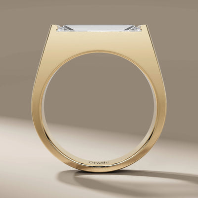 bar setting ring featuring lab grown signet diamonds
