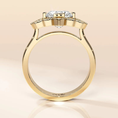 Elegant emerald diamond ring with halo accents