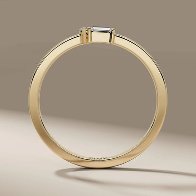 two stone band crafted in dainty unique design
