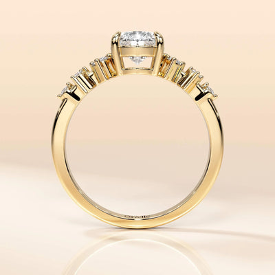 Moissanite promise ring in an elegant claw prong setting
