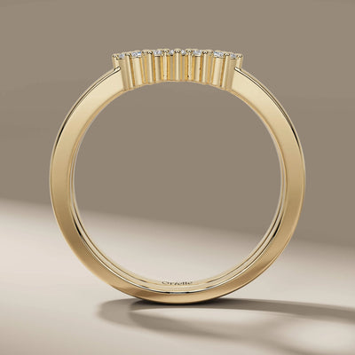 Antique-inspired round cut engagement ring with prong setting
