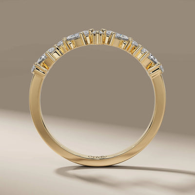 half eternity wedding band in sleek handmade style
