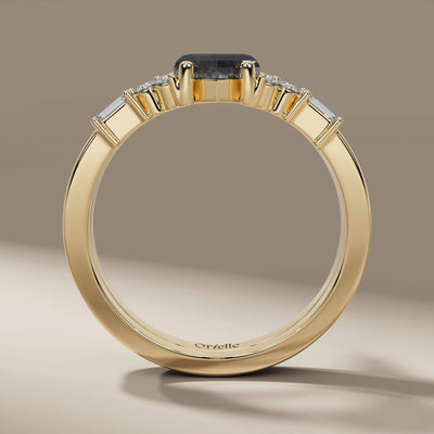 prong setting bridal set with kite cut diamond center

