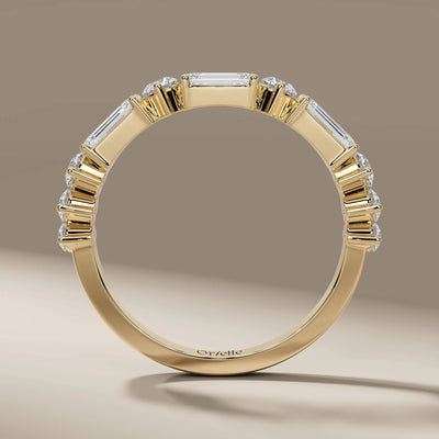 handmade emerald diamond round cut wedding band
